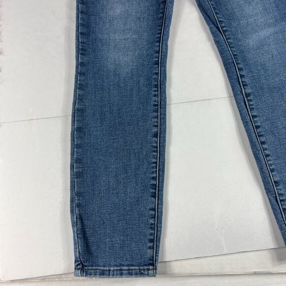 Pistola Jeans Women's 29x27* Mid Rise Skinny Crop Dark Blue Faded Denim Tag 28 - Picture 6 of 16